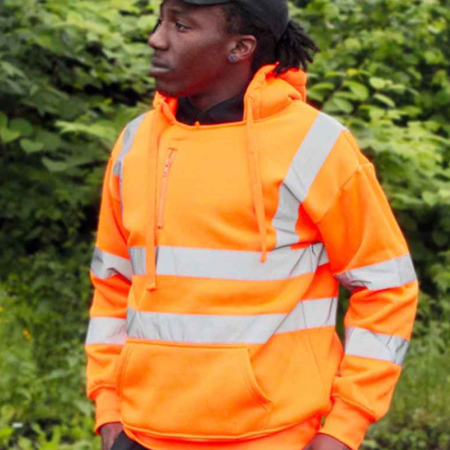 WR012 DWHV44 Warrior Hi-Vis Pull On Hoodie image 1