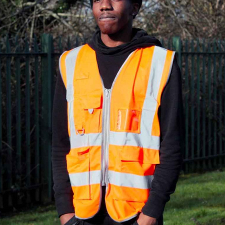 WR035 DWHV28 Warrior Hi-Vis Executive Waistcoat image 1