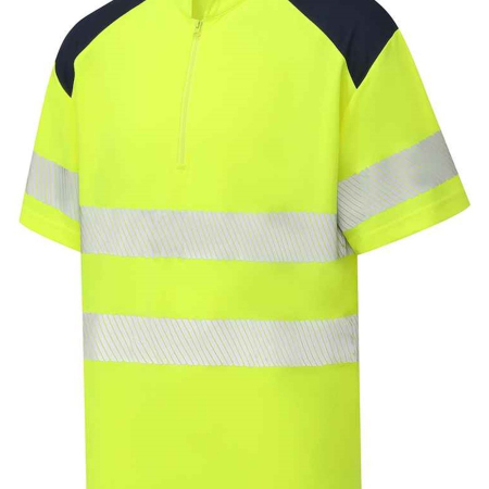 YK018 HVJ230 Yoko Mandarin Collar Zip Piqué Polo Shirt image 1