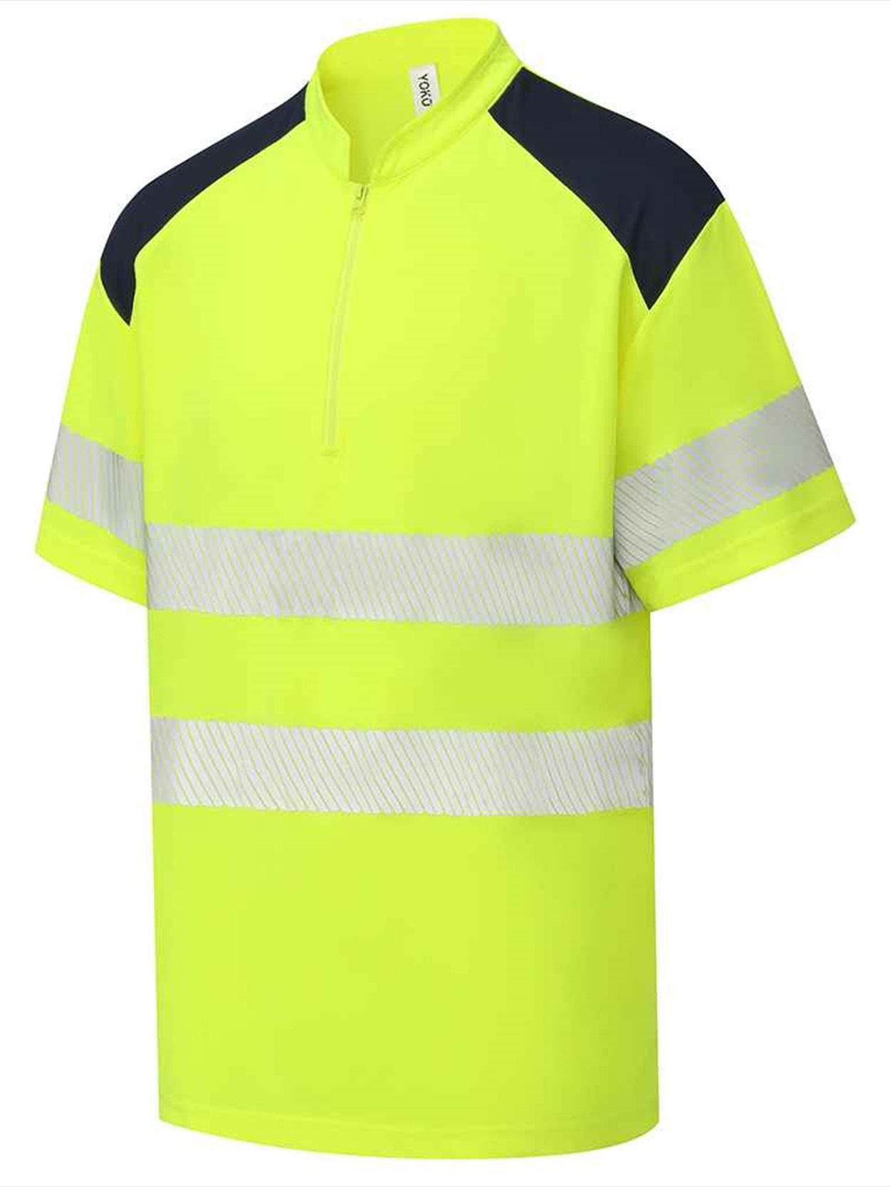 YK018 HVJ230 Yoko Mandarin Collar Zip Piqué Polo Shirt image 1