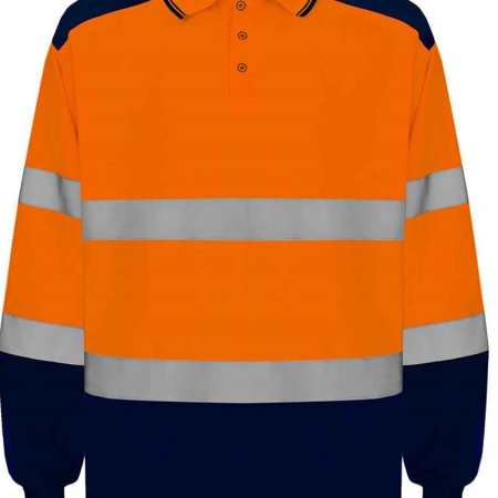 YK019 HVJ330 Yoko Two Tone Long Sleeve Polo Shirt image 1