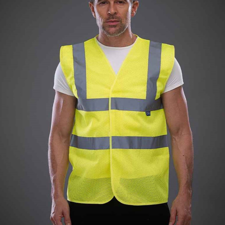 YK104 HVW120 Yoko Top Cool Open Mesh Waistcoat image 1