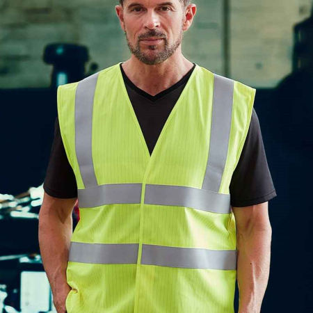 YK110 HVW100ASFR Yoko Hi-Vis Anti-Static Flame Retardant Waistcoat image 1