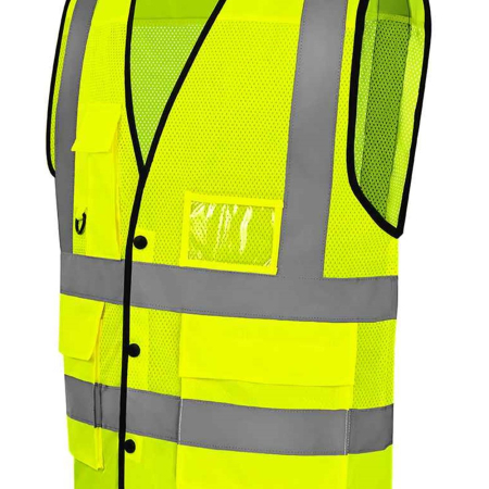 YK114 HVW860 Yoko Superior Eco Mesh Button Waistcoat image 1