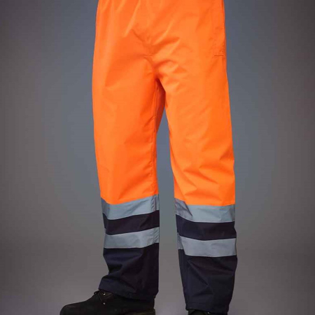 YK217 HVS463 Yoko Hi-Vis Two Tone Waterproof Overtrousers image 1