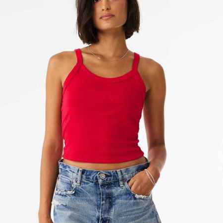 BL1012 1012 Bella Ladies Micro Rib Spaghetti Strap Tank Top image 1