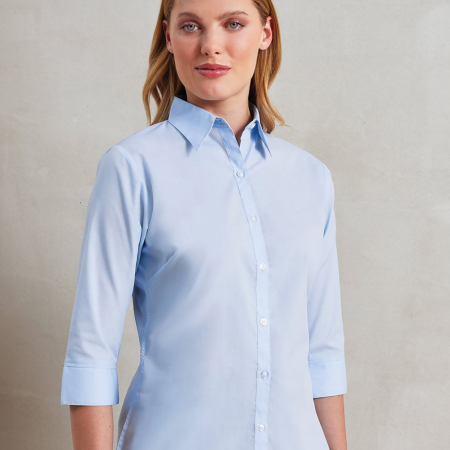 PR305 Women's ¾ Sleeve Poplin Blouse image 1