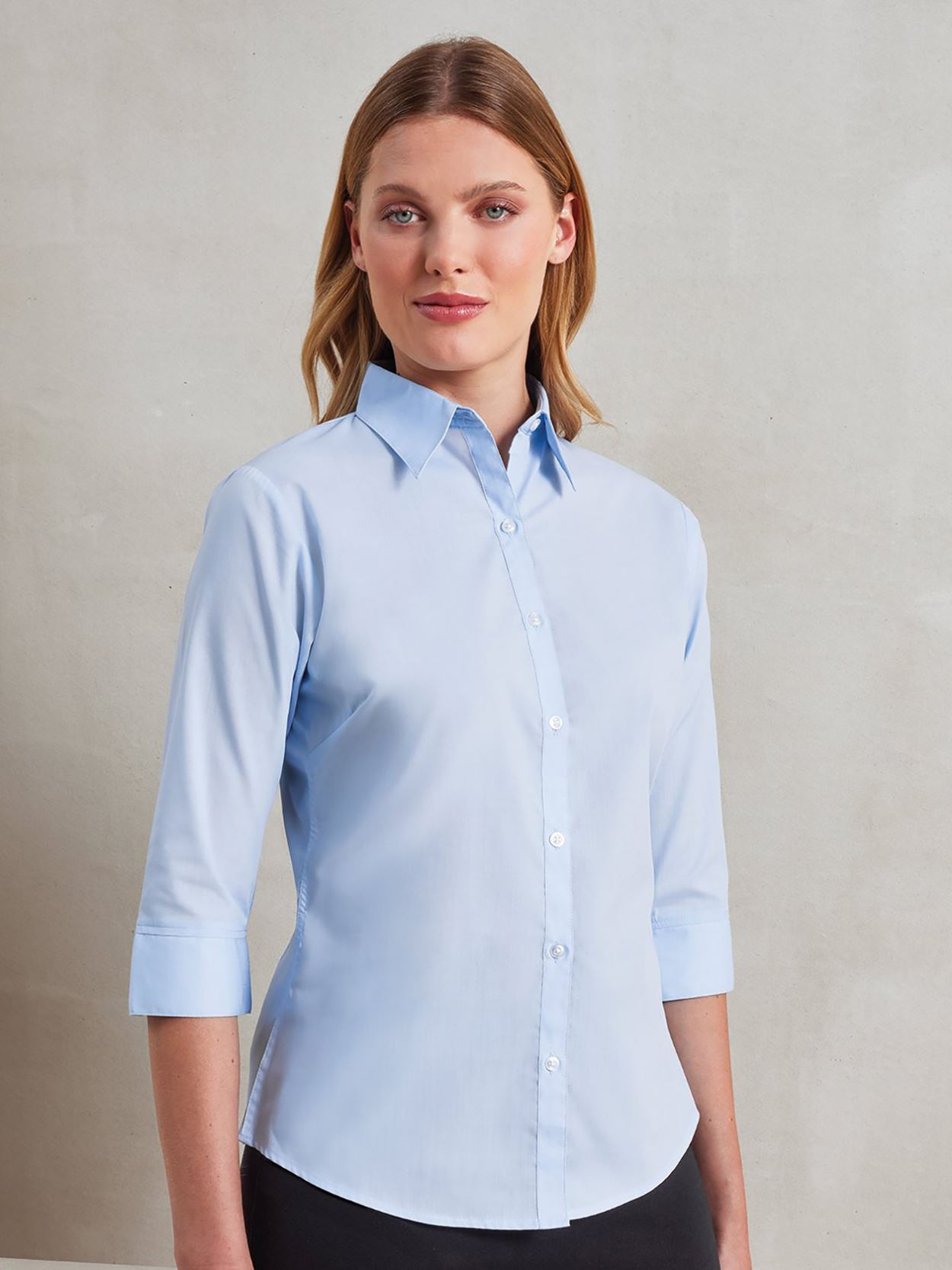 PR305 Women's ¾ Sleeve Poplin Blouse image 1