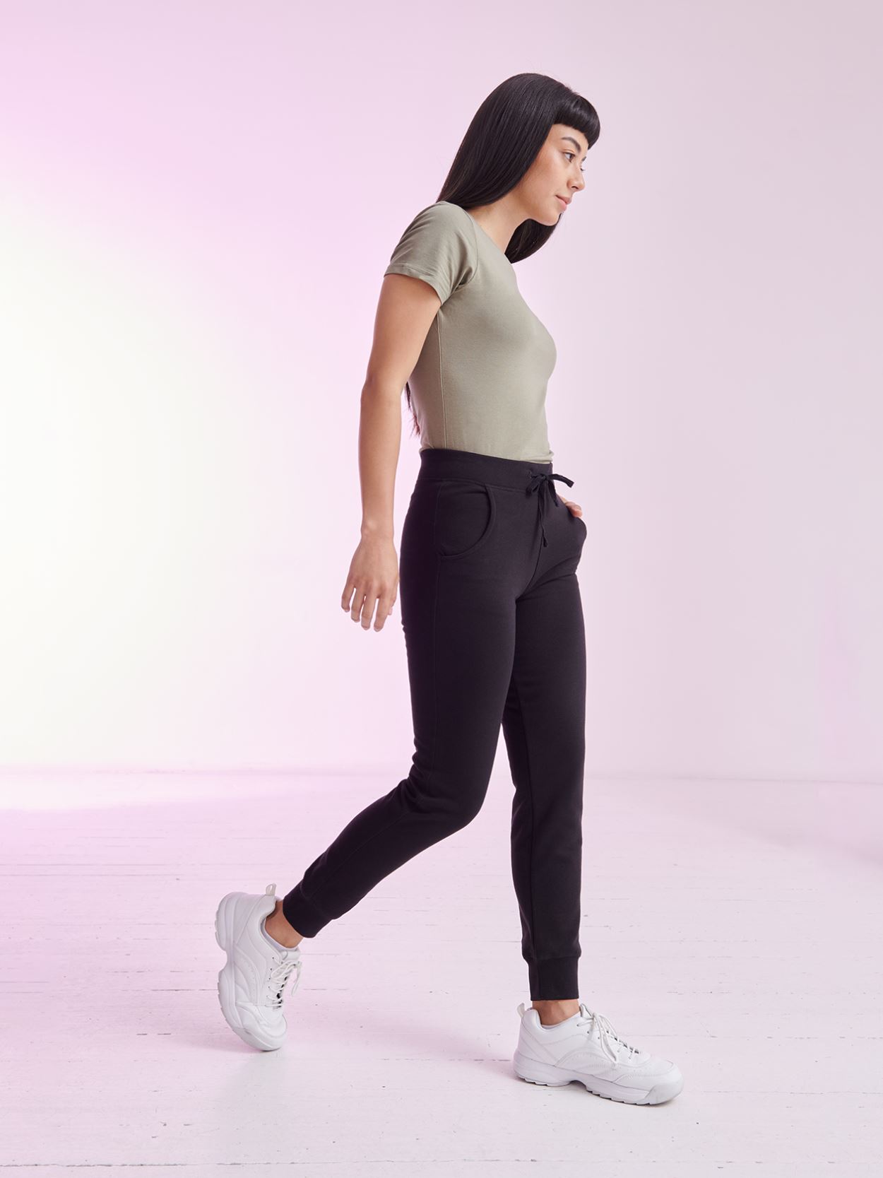 ST425 Ladies Slim Cuffed Jog Pants image 4