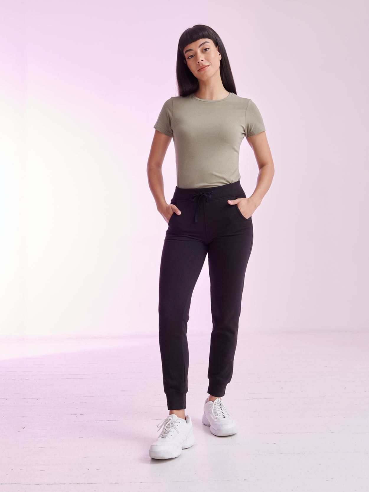 ST425 Ladies Slim Cuffed Jog Pants image 1