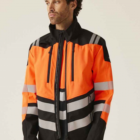 RG534 TRA760 Regatta High Visibility X-Pro 3 Layer Soft Shell Jacket image 1