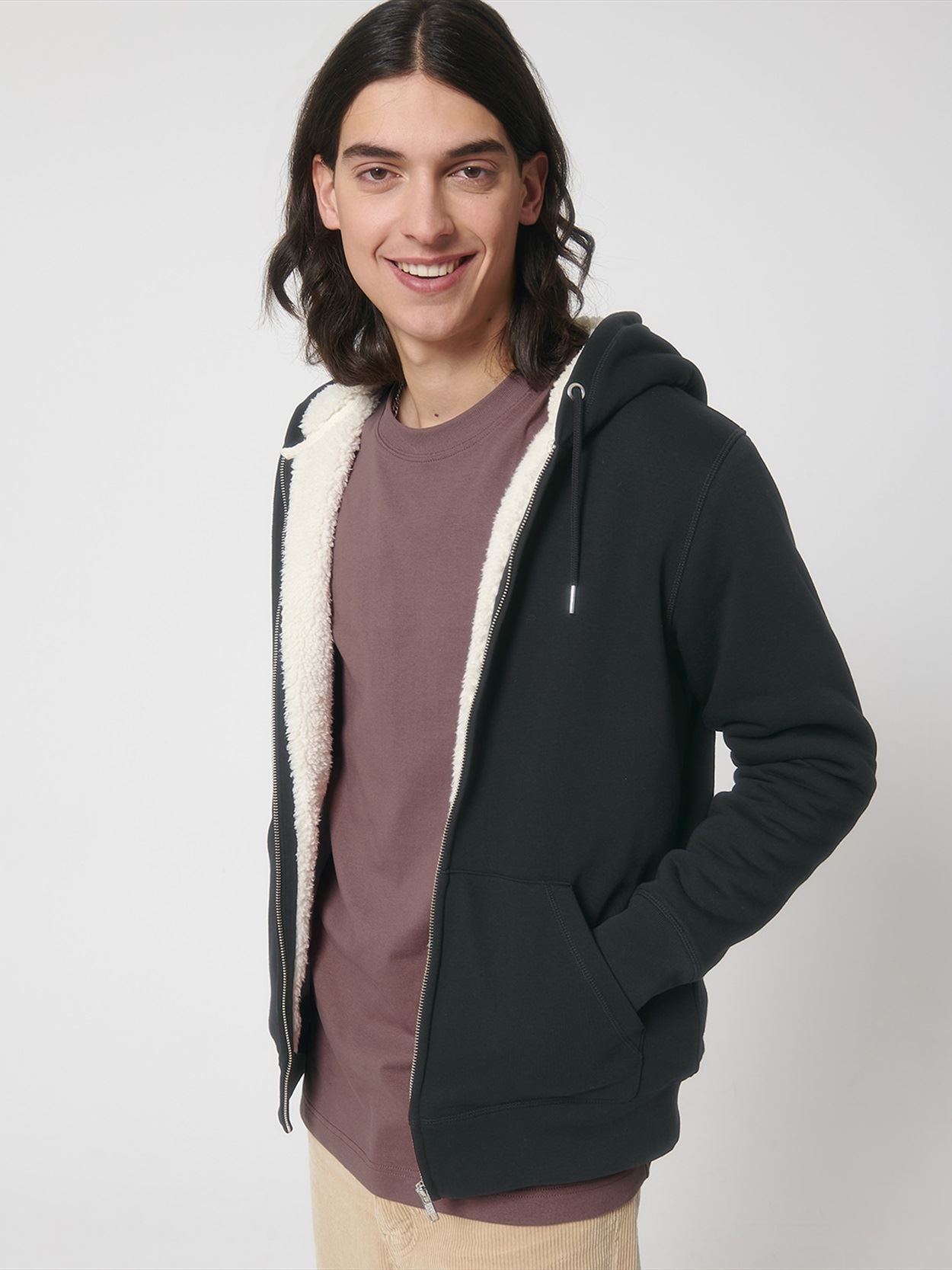 SX222/STSU956 Unisex Hygger sherpa zip-through sweatshirt (STSU956) image 1