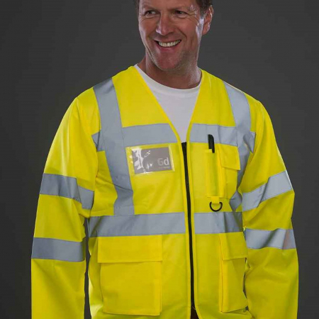 YK108 HVJ800 Hi-Vis Executive Long Sleeve Waistcoat image 1